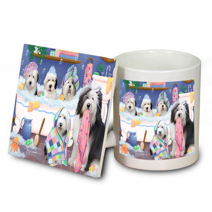 Rub A Dub Dogs In A Tub Old English Sheepdogs Mug and Coaster Set MUC56797
