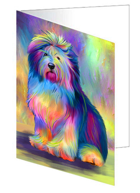 Paradise Wave Old English Sheepdog Handmade Artwork Assorted Pets Greeting Cards and Note Cards with Envelopes for All Occasions and Holiday Seasons GCD74681