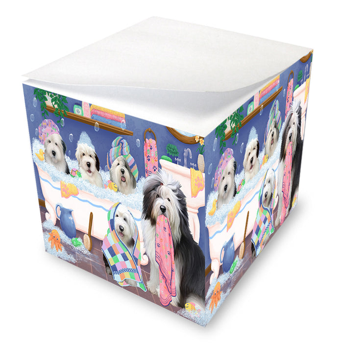 Rub A Dub Dogs In A Tub Old English Sheepdogs Note Cube NOC54877