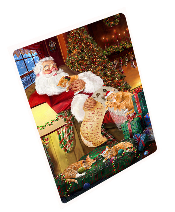 Santa Sleeping with Orange Tabby Cats Christmas Cutting Board C62901