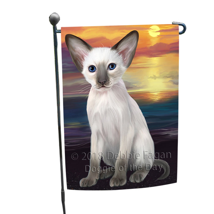 Sunset Oriental Blue Point Siamese Cat Dog Garden Flag GFLG65137