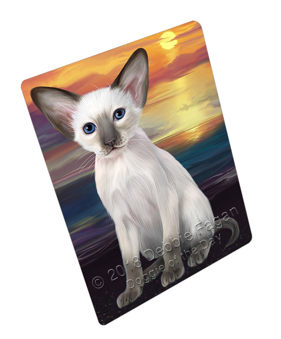 Sunset Oriental Blue Point Siamese Cat Dog Cutting Board C76869