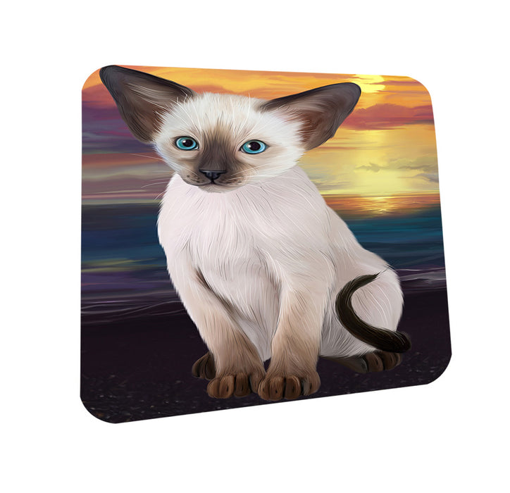 Sunset Oriental Blue Point Siamese Cat Dog Coasters Set of 4 CST57128