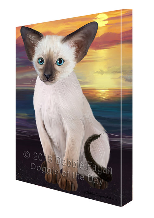 Sunset Oriental Blue Point Siamese Cat Dog Canvas Print Wall Art Décor CVS136970