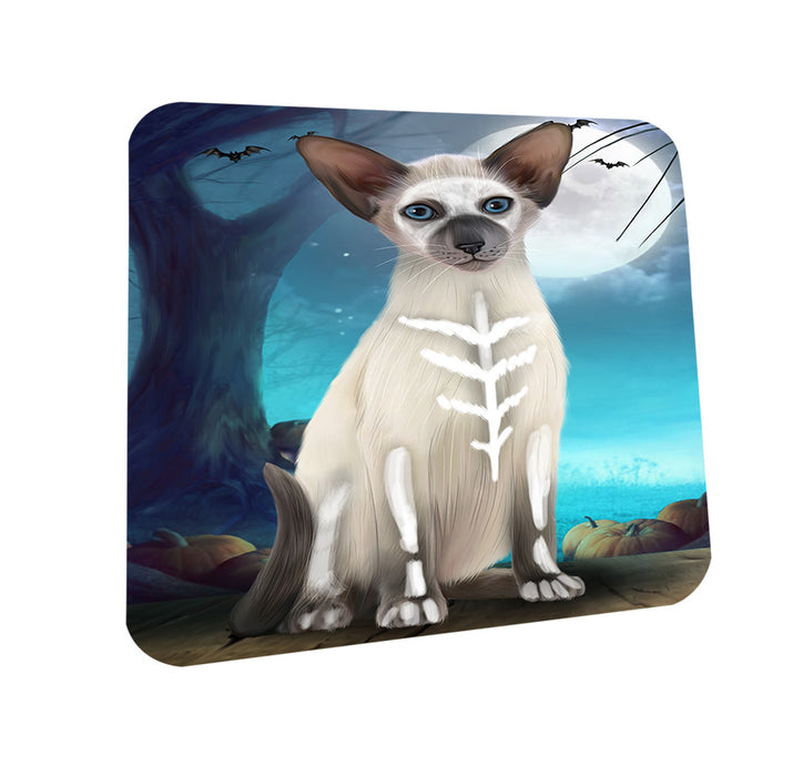Happy Halloween Trick or Treat Oriental Blue Point Siamese Cat Coasters Set of 4 CST54476