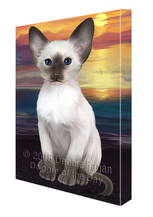 Sunset Oriental Blue Point Siamese Cat Dog Canvas Print Wall Art Décor CVS136979