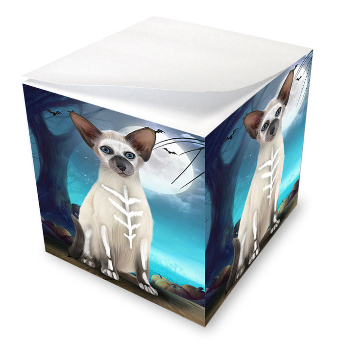 Happy Halloween Trick or Treat Oriental Blue Point Siamese Cat Note Cube NOC56164