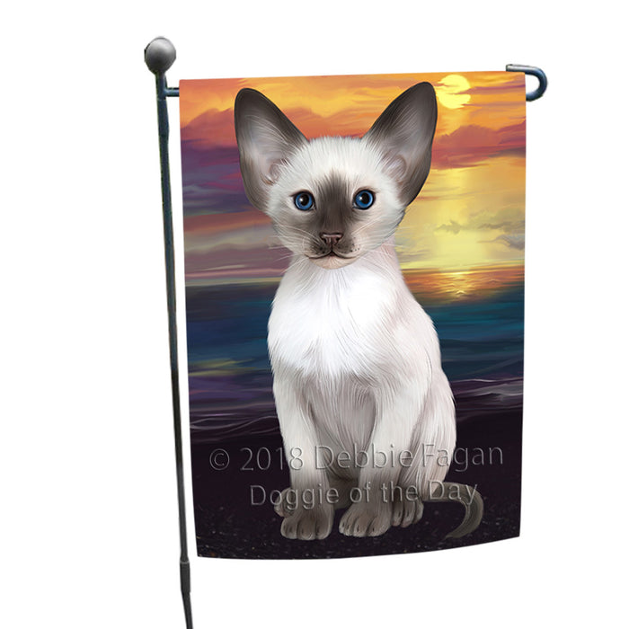Sunset Oriental Blue Point Siamese Cat Dog Garden Flag GFLG65139