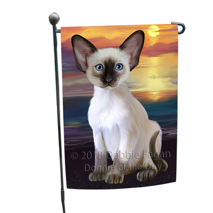 Sunset Oriental Blue Point Siamese Cat Dog Garden Flag GFLG65140