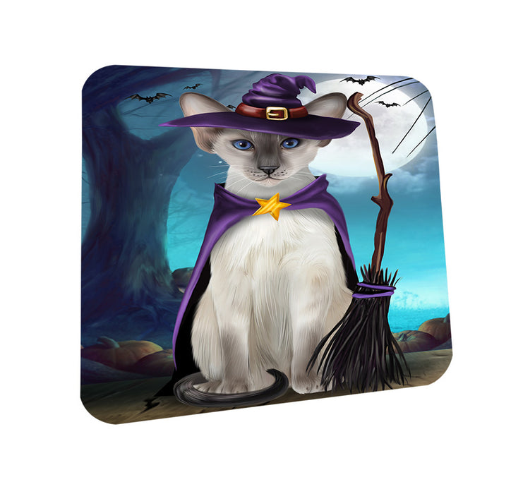 Happy Halloween Trick or Treat Oriental Blue Point Siamese Cat Coasters Set of 4 CST54477