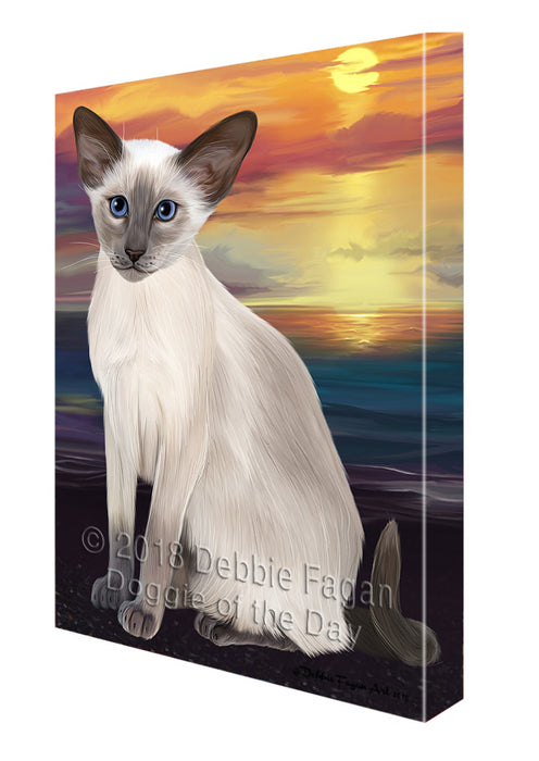 Sunset Oriental Blue Point Siamese Cat Dog Canvas Print Wall Art Décor CVS136997