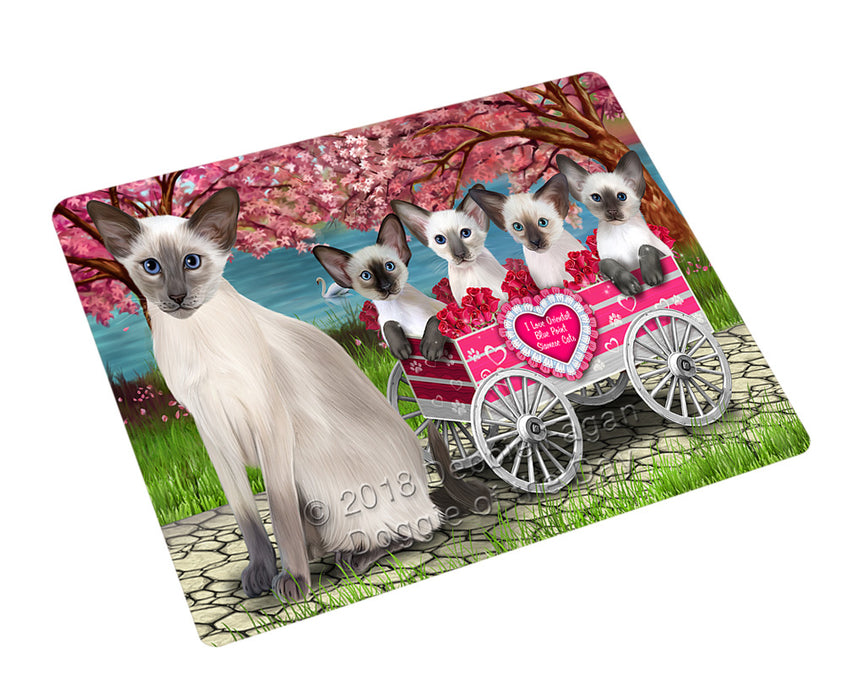 I Love Oriental Blue Point Siamese Cats in a Cart Cutting Board C76980