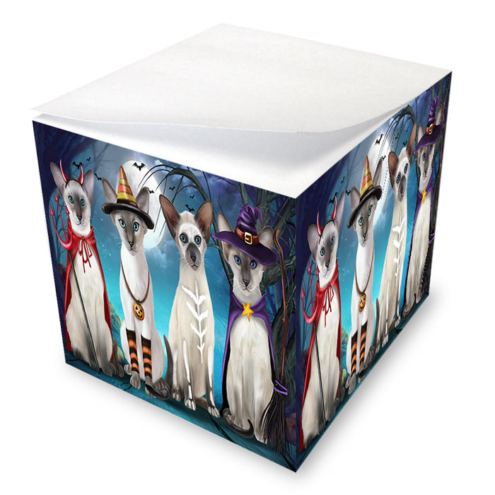 Happy Halloween Trick or Treat Oriental Blue Point Siamese Cats Note Cube NOC56129
