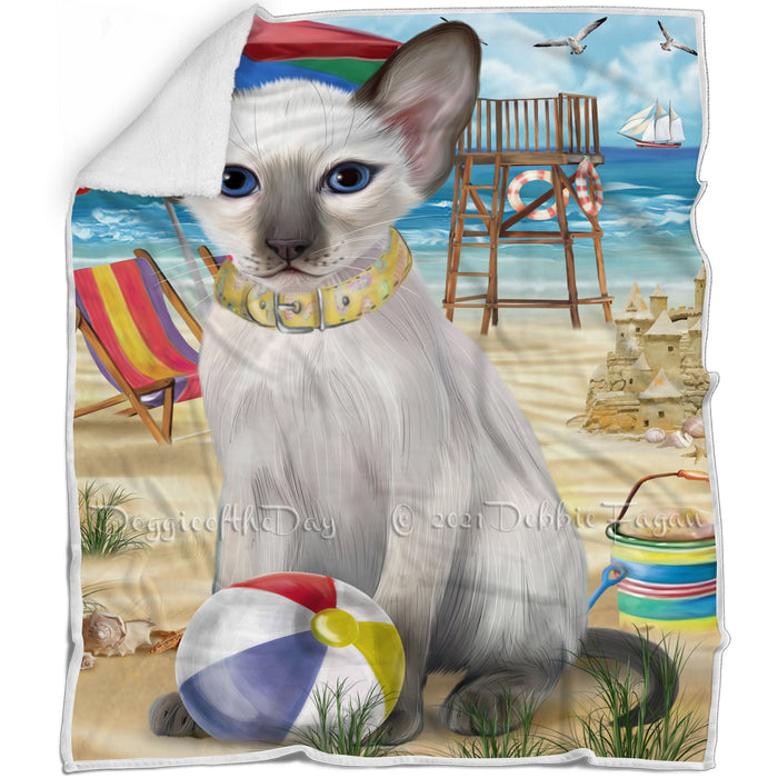Pet Friendly Beach Blue Point Siamese Cat Blanket BLNKT104808