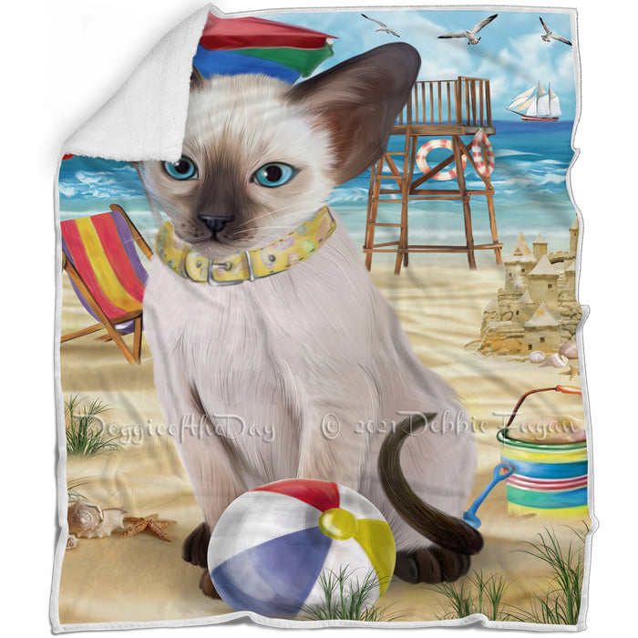 Pet Friendly Beach Blue Point Siamese Cat Blanket BLNKT104817