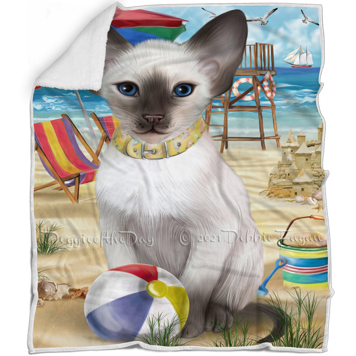 Pet Friendly Beach Blue Point Siamese Cat Blanket BLNKT104826