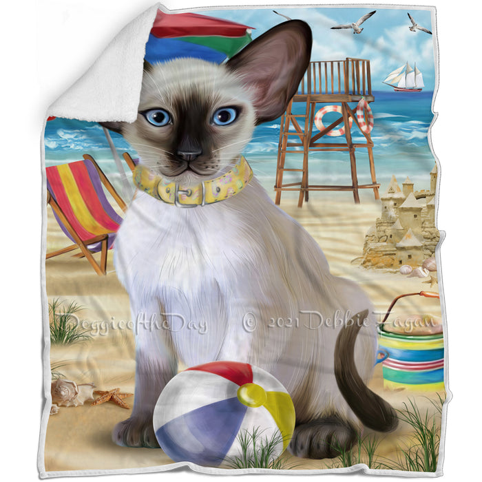 Pet Friendly Beach Blue Point Siamese Cat Blanket BLNKT104835