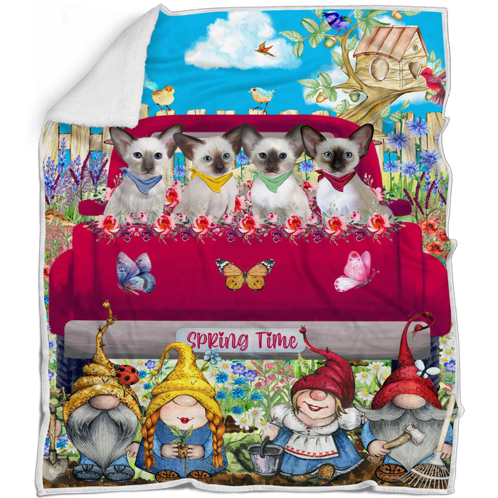 Oriental Blue-Point Siamese Blanket: Explore a Variety of Designs, Custom, Personalized, Cozy Sherpa, Fleece and Woven, Cat Gift for Pet Lovers