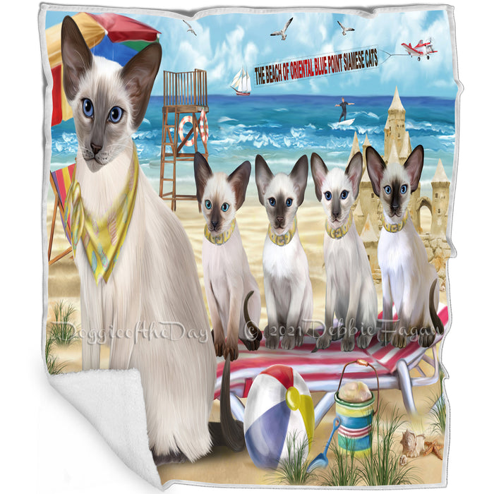 Pet Friendly Beach Blue Point Siamese Cats Blanket BLNKT104790