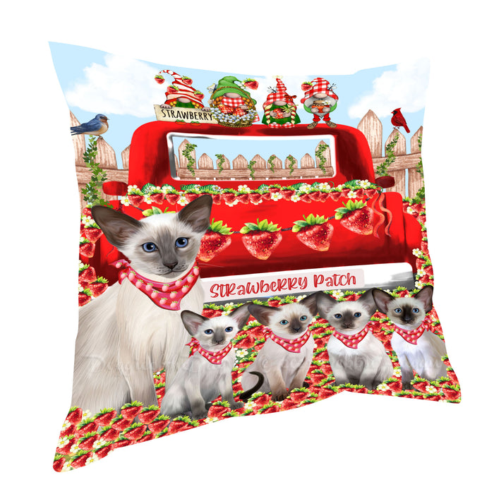Oriental Blue-Point Siamese Pillow, Cushion Throw Pillows for Sofa Couch Bed, Explore a Variety of Designs, Custom, Personalized, Cat and Pet Lovers Gift