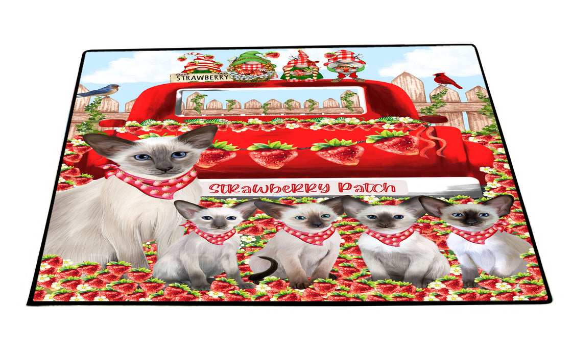Oriental Blue-Point Siamese Floor Mat and Door Mats, Explore a Variety of Designs, Personalized, Anti-Slip Welcome Mat for Outdoor and Indoor, Custom Gift for Cat Lovers