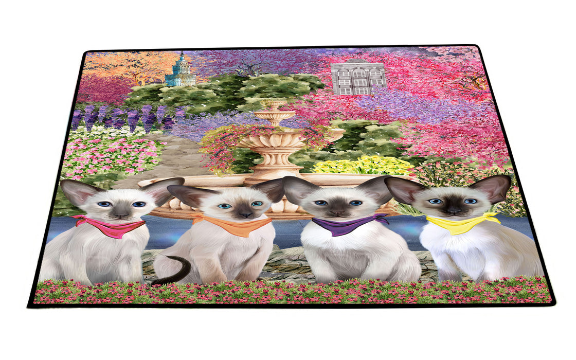 Oriental Blue-Point Siamese Floor Mat, Anti-Slip Door Mats for Indoor and Outdoor, Custom, Personalized, Explore a Variety of Designs, Pet Gift for Cat Lovers