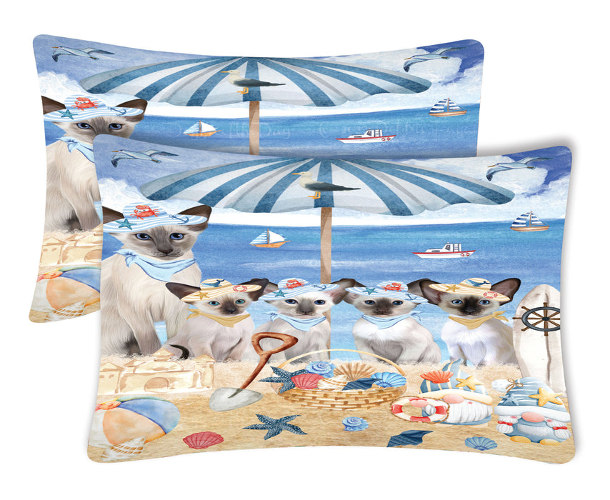 Oriental Blue-Point Siamese Pillow Case, Standard Pillowcases Set of 2, Explore a Variety of Designs, Custom, Personalized, Pet & Cat Lovers Gifts