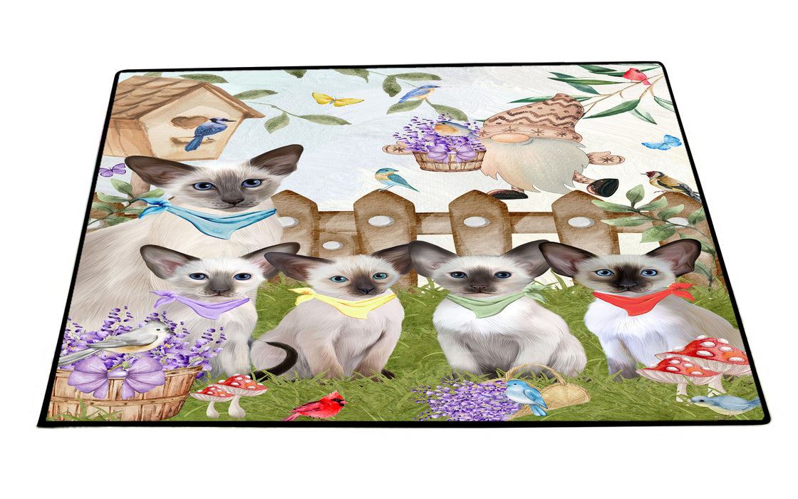 Oriental Blue-Point Siamese Floor Mats and Doormat: Explore a Variety of Designs, Custom, Anti-Slip Welcome Mat for Outdoor and Indoor, Personalized Gift for Cat Lovers