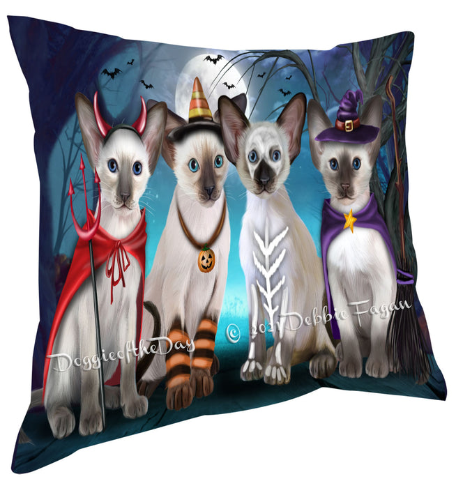 Happy Halloween Trick or Treat Oriental Blue Point Siamese Cats Pillow with Top Quality High-Resolution Images - Ultra Soft Pet Pillows for Sleeping - Reversible & Comfort - Ideal Gift for Dog Lover - Cushion for Sofa Couch Bed - 100% Polyester, PILA88549