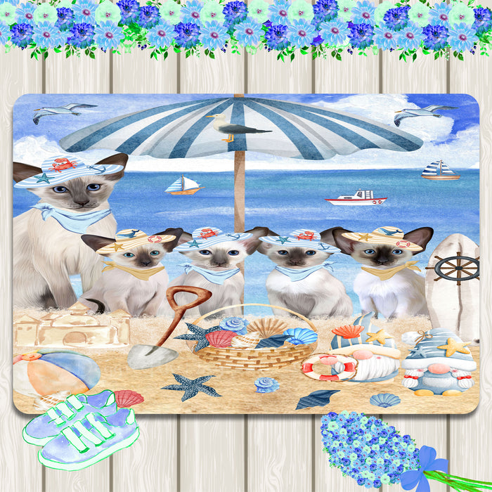 Oriental Blue-Point Siamese Area Rug and Runner, Explore a Variety of Designs, Custom, Floor Carpet Rugs for Home, Indoor and Living Room, Personalized, Gift for Cat and Pet Lovers