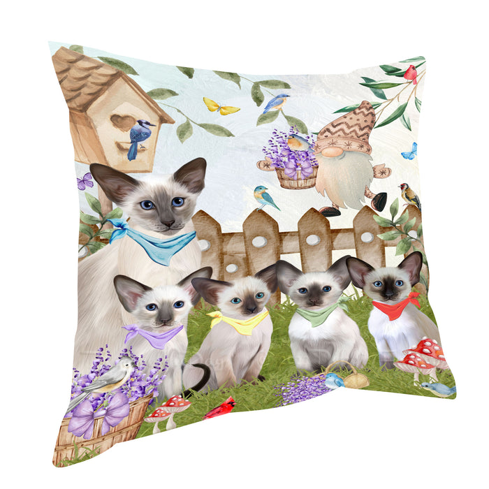 Oriental Blue-Point Siamese Pillow: Cushion for Sofa Couch Bed Throw Pillows, Personalized, Explore a Variety of Designs, Custom, Pet and Cat Lovers Gift