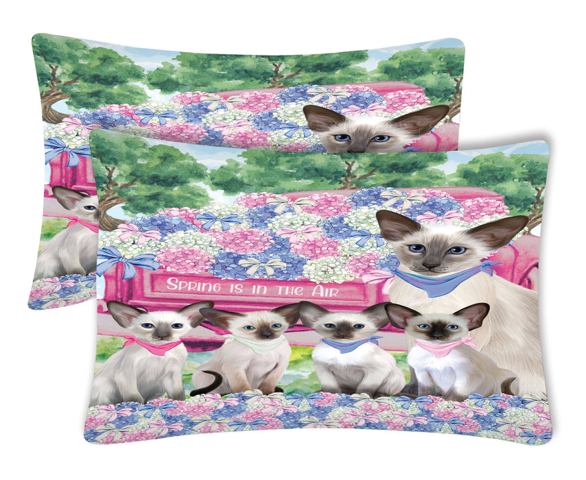 Oriental Blue-Point Siamese Pillow Case, Soft and Breathable Pillowcases Set of 2, Explore a Variety of Designs, Personalized, Custom, Gift for Cat Lovers
