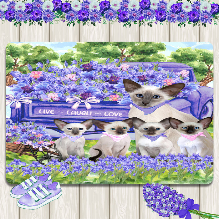 Oriental Blue-Point Siamese Area Rug and Runner: Explore a Variety of Designs, Custom, Personalized, Indoor Floor Carpet Rugs for Home and Living Room, Gift for Cat and Pet Lovers