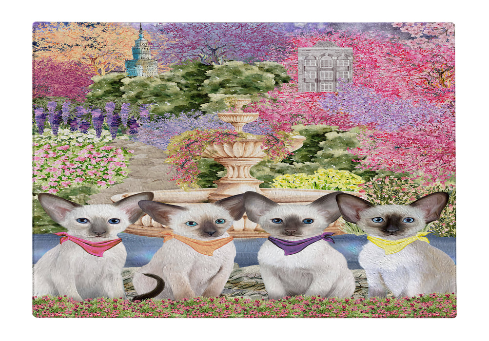 Oriental Blue-Point Siamese Cutting Board: Explore a Variety of Personalized Designs, Custom, Tempered Glass Kitchen Chopping Meats, Vegetables, Pet Gift for Cat Lovers