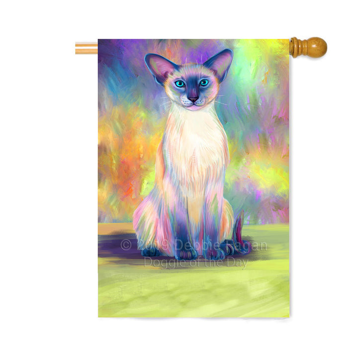 Personalized Paradise Wave Oriental Blue Point Siamese Cat Custom House Flag FLG-DOTD-A60115