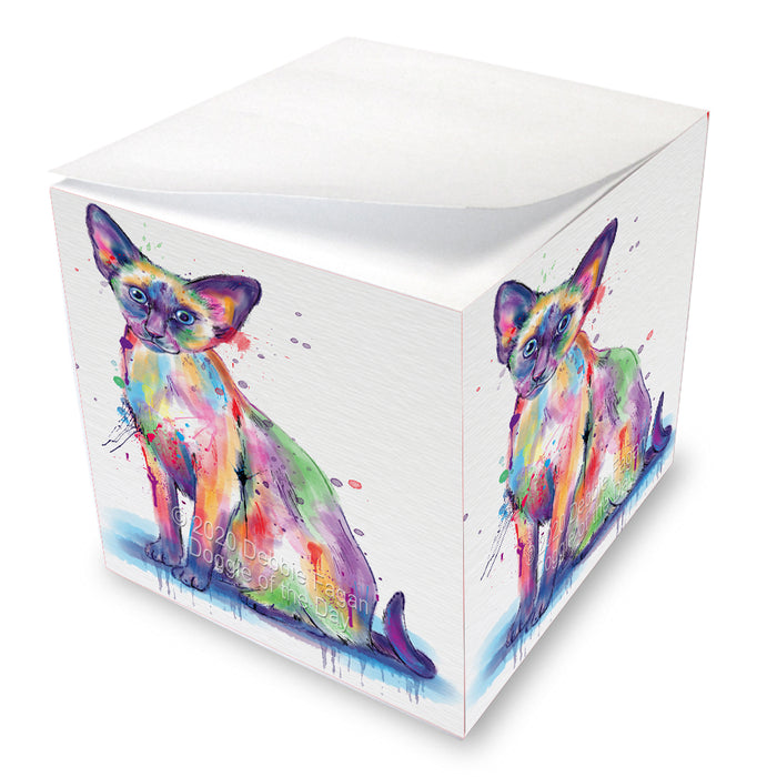 Watercolor Oriental Blue Point Siamese Cat Note Cube NOC-DOTD-A56921