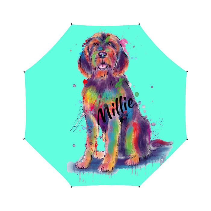 Custom Pet Name Personalized Watercolor Otterhound DogSemi-Automatic Foldable Umbrella