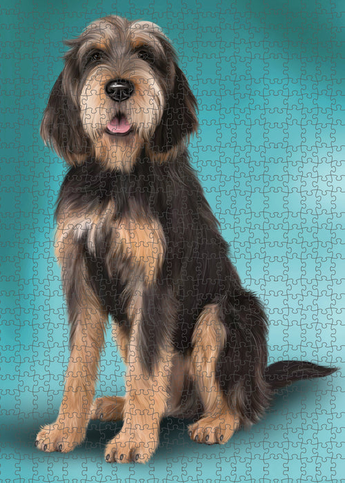 Otterhound Dog Portrait Jigsaw Puzzle for Adults Animal Interlocking Puzzle Game Unique Gift for Dog Lover's with Metal Tin Box