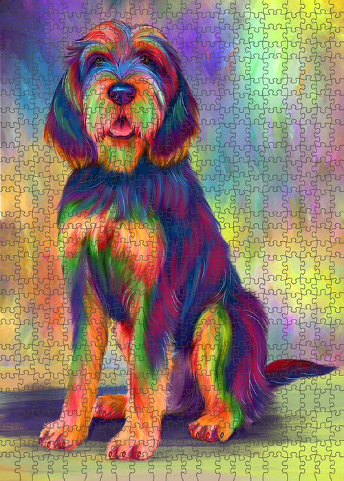 Paradise Wave Otterhound Dog Portrait Jigsaw Puzzle for Adults Animal Interlocking Puzzle Game Unique Gift for Dog Lover's with Metal Tin Box