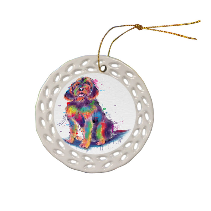 Watercolor Otterhound Dog Doily Ornament DPOR58443