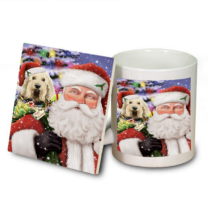 Santa Carrying Otterhound Dog and Christmas Presents Mug and Coaster Set MUC55505