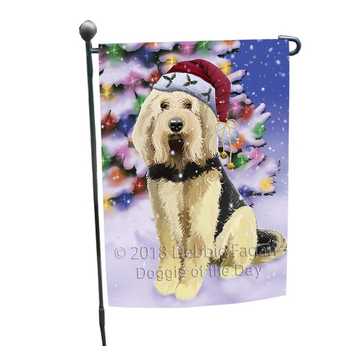 Winterland Wonderland Otterhound Dog In Christmas Holiday Scenic Background Garden Flag GFLG56003