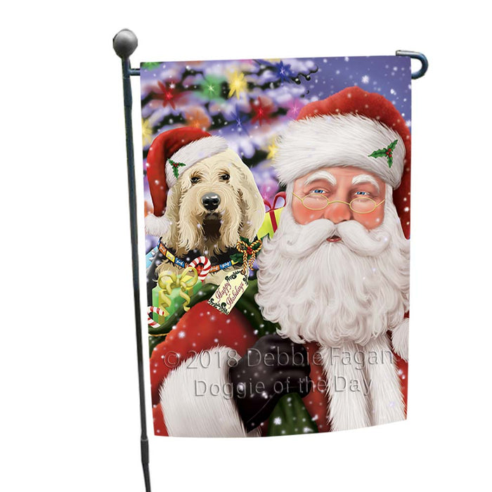 Santa Carrying Otterhound Dog and Christmas Presents