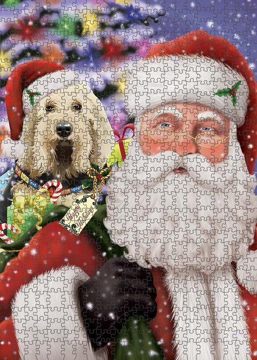 Santa Carrying Otterhound Dog and Christmas Presents Puzzle with Photo Tin PUZL90256