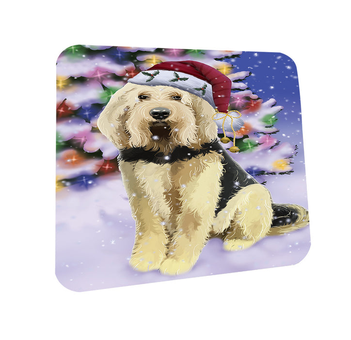 Winterland Wonderland Otterhound Dog In Christmas Holiday Scenic Background Coasters Set of 4 CST55668