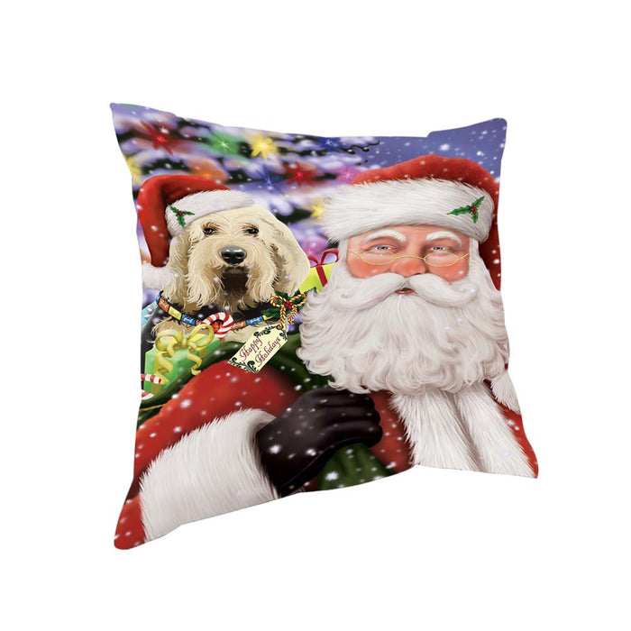 Santa Carrying Otterhound Dog and Christmas Presents Pillow PIL70980