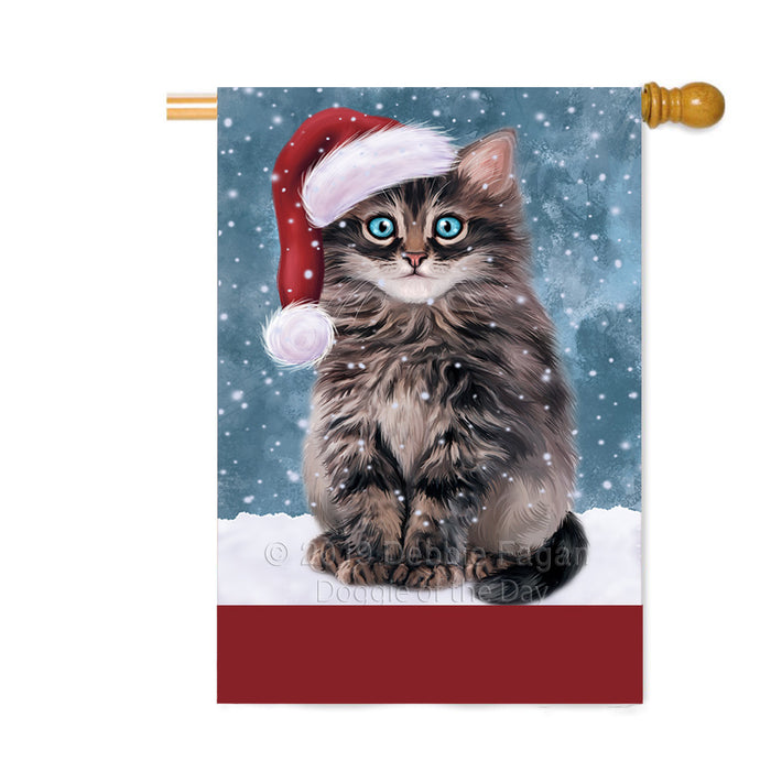 Personalized Let It Snow Happy Holidays Persian Cat Custom House Flag FLG-DOTD-A62439