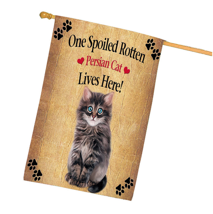 Spoiled Rotten Persian Cat House Flag Outdoor Decorative Double Sided Pet Portrait Weather Resistant Premium Quality Animal Printed Home Decorative Flags 100% Polyester FLG68386
