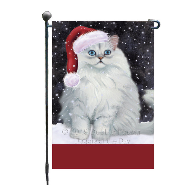 Personalized Let It Snow Happy Holidays Persian Cat Custom Garden Flags GFLG-DOTD-A62384