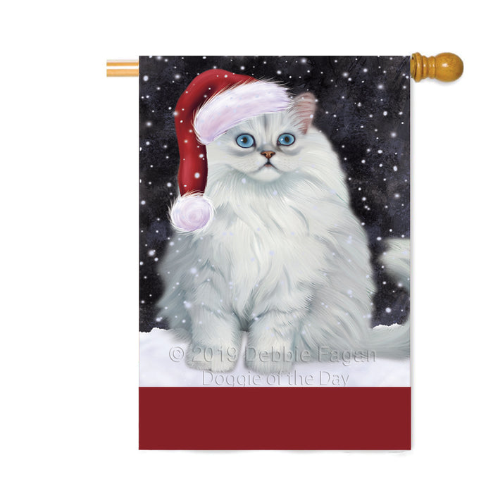 Personalized Let It Snow Happy Holidays Persian Cat Custom House Flag FLG-DOTD-A62440